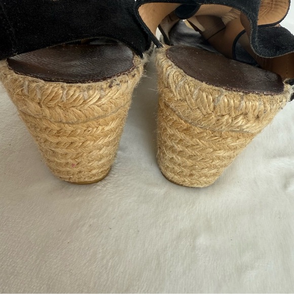 Black Suede Wedge Sandals Made in Spain - Picture 5 of 6